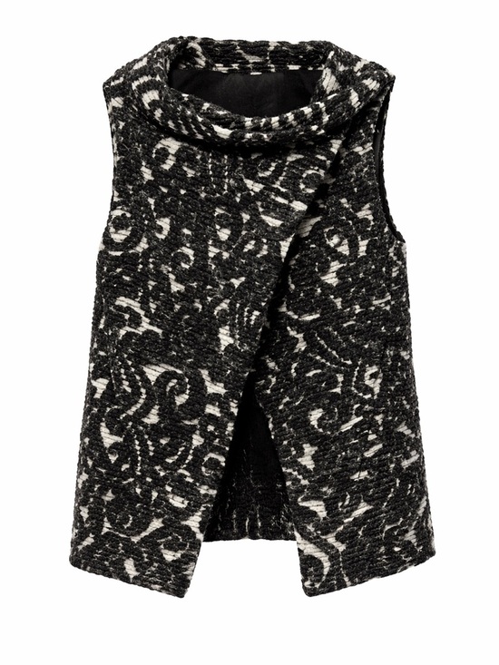 Zara Jackets & Blazers - Zara Basic Wool Blend Swirl Pattern Asymmetric Vest size Small